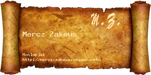 Mercz Zakeus névjegykártya